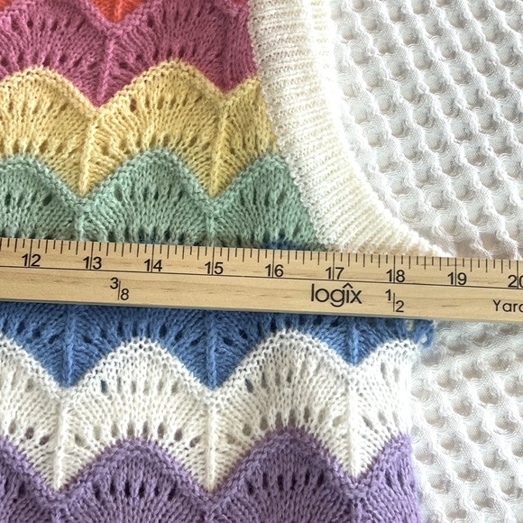 FRNCH Paris WOOL MOHAIR BLEND SLEEVELESS SWEATER SZ MED PASTEL SPRING SUMMER - Picture 4 of 5